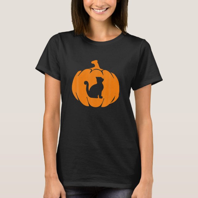 Halloween Cat Pumpkin Kitten T-Shirt (Vorderseite)