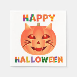 Halloween Cat Pumpkin Serviette