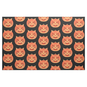 Halloween Cat Pumpkin Stoff