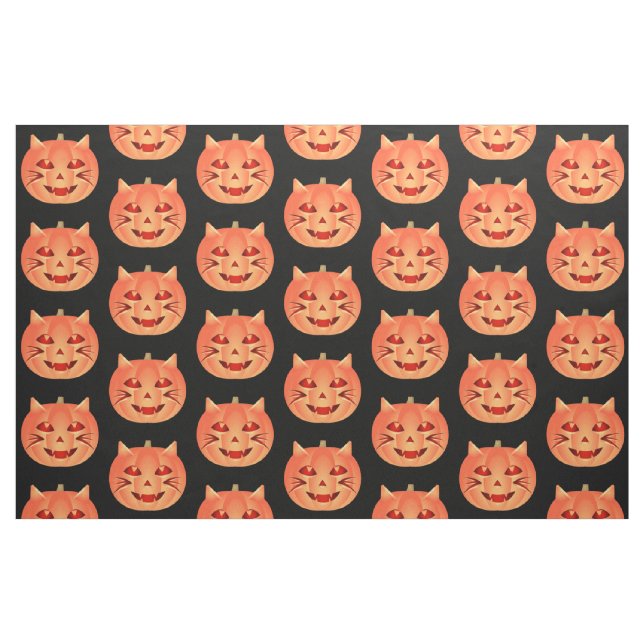 Halloween Cat Pumpkin Stoff (Fat Quarter (45,7 x 55,9 cm))