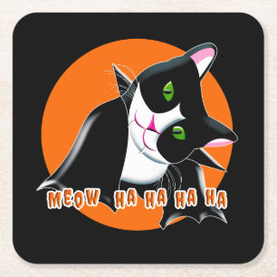 Halloween Cat Rechteckiger Pappuntersetzer
