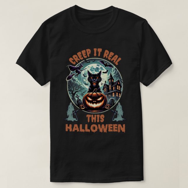 Halloween Cat : Schön, dass es dieses halloween T-Shirt (Design vorne)