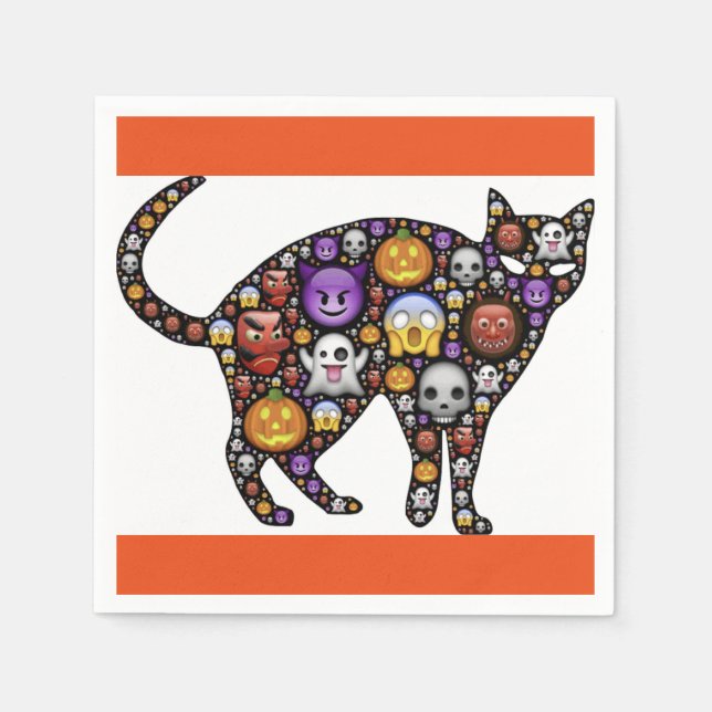 HALLOWEEN CAT SERVIETTE (Vorderseite)