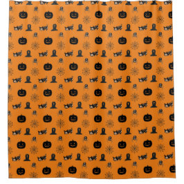 Halloween Cat Shower Curtain  Duschvorhang