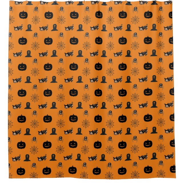 Halloween Cat Shower Curtain  Duschvorhang (Vorderseite)