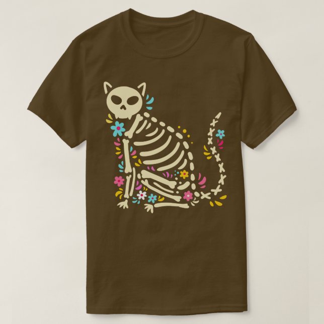 Halloween Cat Skeleton 1 T-Shirt (Design vorne)
