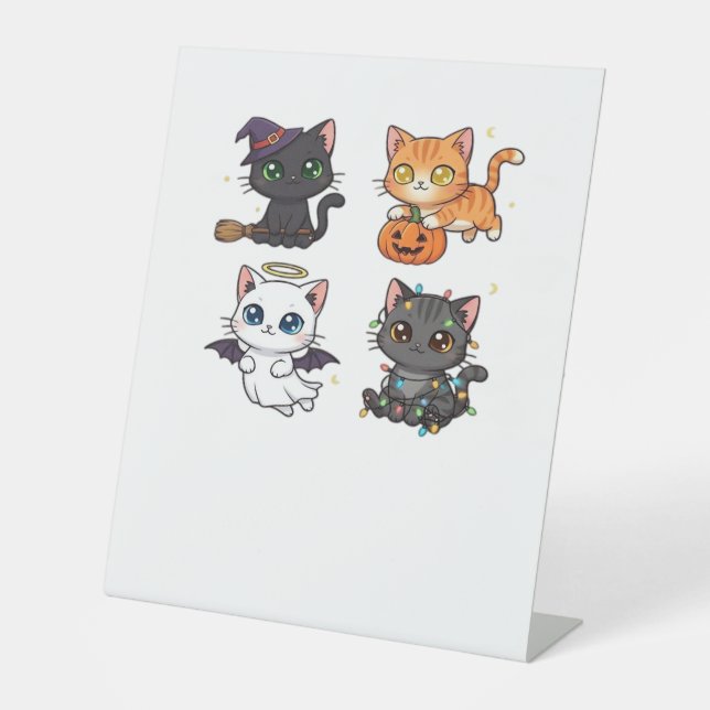 Halloween Cat  Spooky and Stylish Feline-Inspired  Sockelschild (Vorderseite)