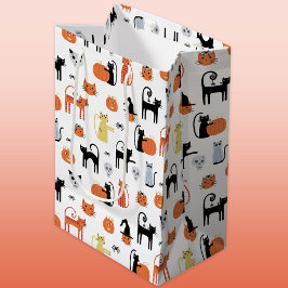 Halloween Cat Spooky Mittlere Geschenktüte