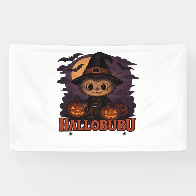 Halloween Cat Spooky und stilvolle Feline Inspirie Banner (Horizontal)