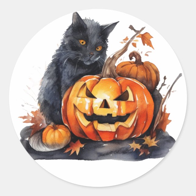 Halloween Cat Stickers (Vorderseite)