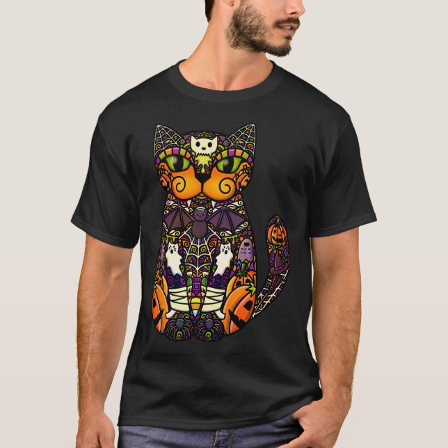 Halloween Cat T-Shirt (Vorderseite)