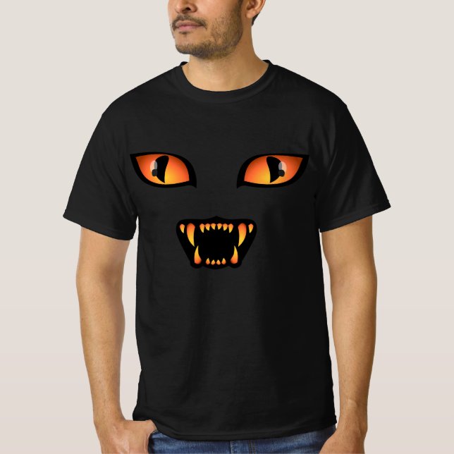 Halloween Cat T - Shirt Halloween Black Cat Shirts (Vorderseite)