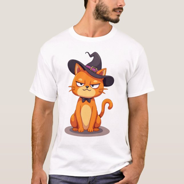Halloween Cat T-Shirt Kitten Jack O Lantern Kitty  (Vorderseite)