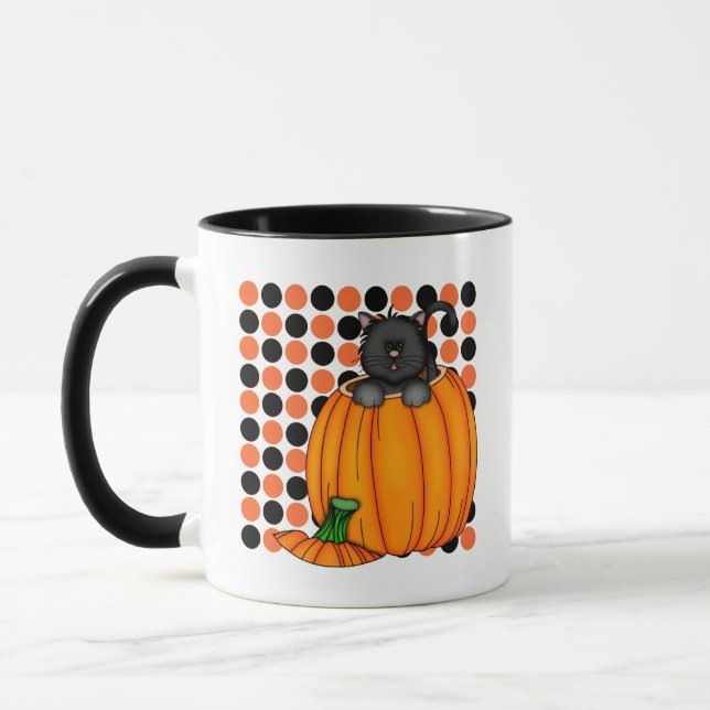 Halloween Cat T - Shirt und Geschenke Tasse (Links)