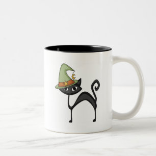Halloween Cat T - Shirt und Geschenke Zweifarbige Tasse