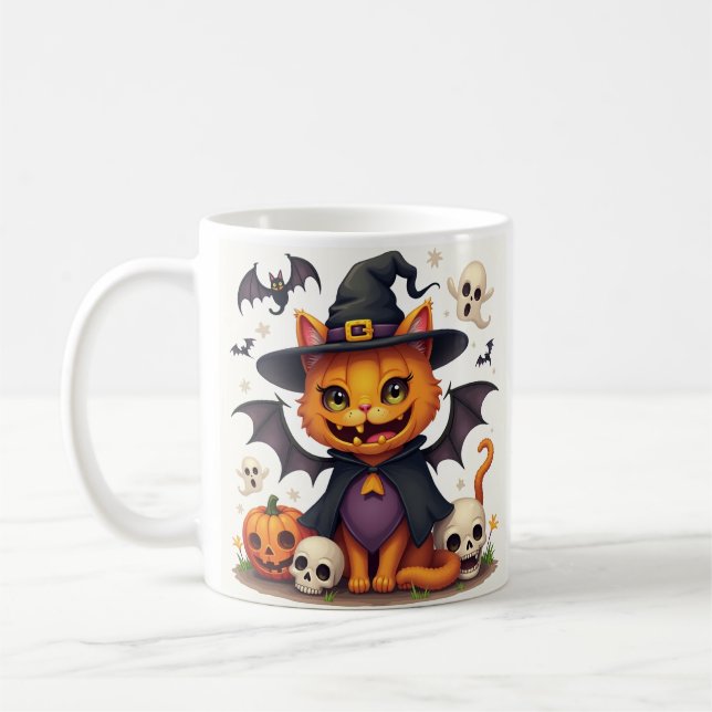 Halloween-Cat-Tasse Kaffeetasse (Links)