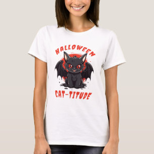 HALLOWEEN CAT-TITUDE CAT-BAT T-Shirt