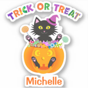 Halloween Cat Trick or Tree Aufkleber