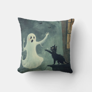 Halloween Cat und Ghost Kissen