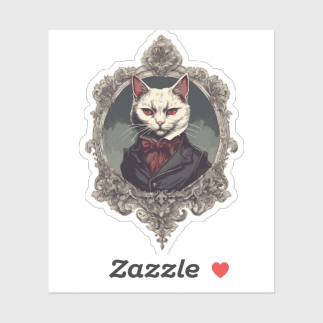 Halloween Cat, Vampire Cat Aufkleber (Blatt)