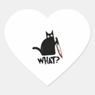 Halloween Cat Was mörderische schwarze Katze mit M Herz-Aufkleber