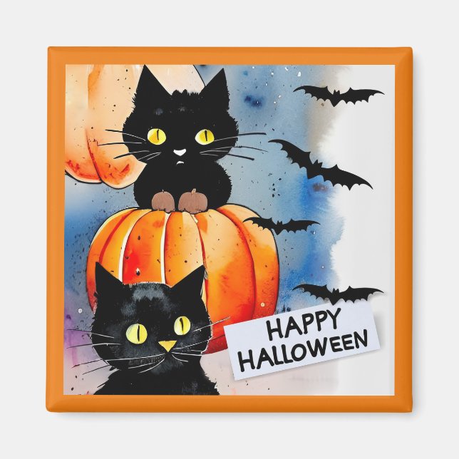 Halloween Cats and Bats Magnet (Vorne)