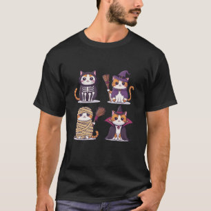 Halloween Cats Gespenster Kostüme Frauen Mädchen K T-Shirt