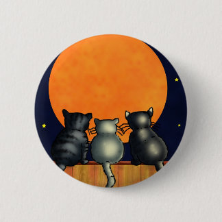Halloween Cats Mondbeobachtung - Vintager Stil Button