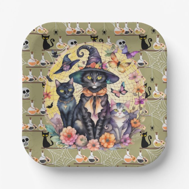 Halloween Cats Pappteller (Vorderseite)