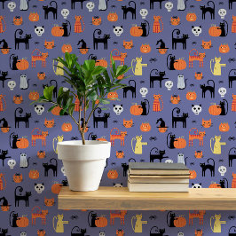 Halloween Cats Pattern Tapete