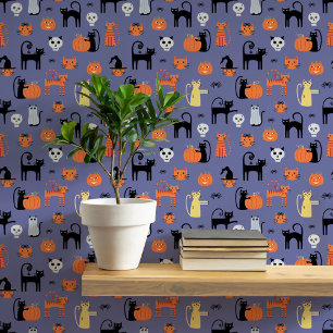 Halloween Cats Pattern Tapete