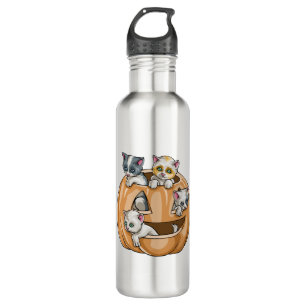 Halloween Cats Pumpkin Edelstahlflasche