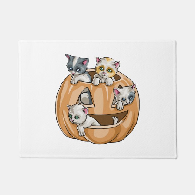 Halloween Cats Pumpkin Fußmatte (Vorderseite)