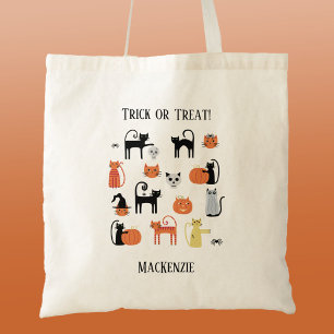 Halloween Cats Spooky Personalisiert Trick oder Tr Tragetasche