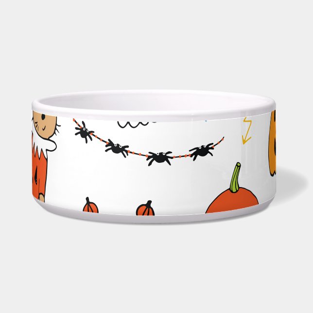Halloween Cats Vintag Line Muster Napf (Vorderseite)