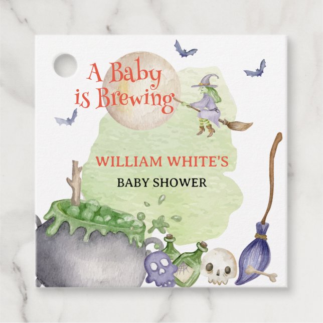 Halloween Cauldron Baby ist Braudusche Geschenkanhänger (Vorderseite)