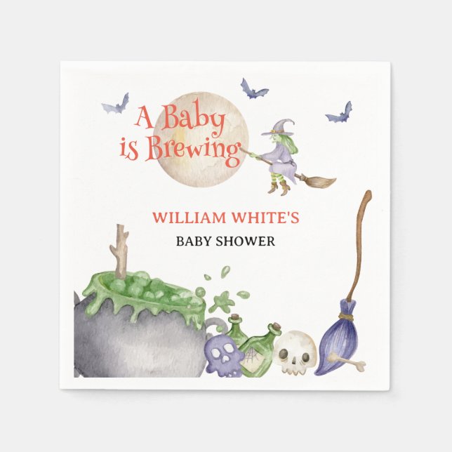 Halloween Cauldron Baby ist Braudusche Serviette (Vorderseite)