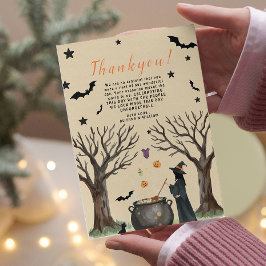 Halloween Cauldron Spooky Black Hexe Dankeskarte