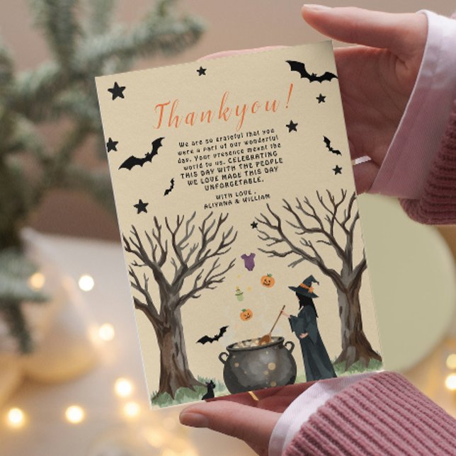 Halloween Cauldron Spooky Black Hexe Dankeskarte (Von Creator hochgeladen)