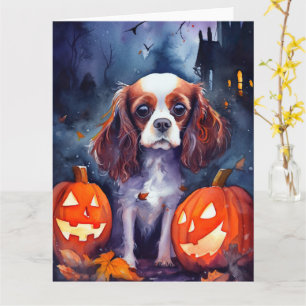Halloween Cavalier King Charles Spaniel Pumpkins Karte