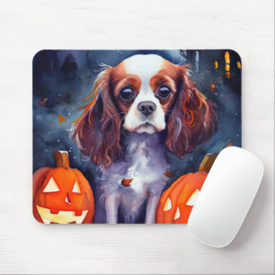 Halloween Cavalier King Charles Spaniel Pumpkins Mousepad