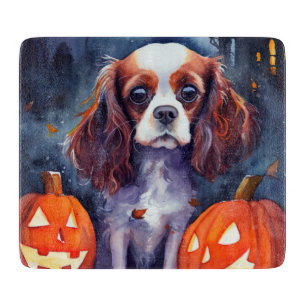 Halloween Cavalier King Charles Spaniel Pumpkins Schneidebrett