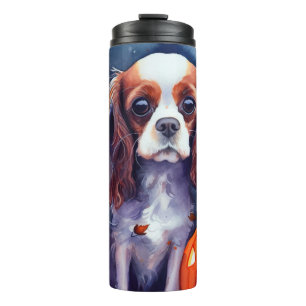 Halloween Cavalier King Charles Spaniel Pumpkins Thermosbecher