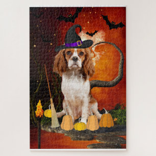 Halloween Cavalier King Dog Puzzle