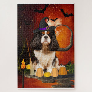 Halloween Cavalier King Dog Puzzle