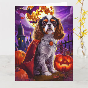 Halloween Cavalier King Vampir-Kürbisse Gruselig Karte