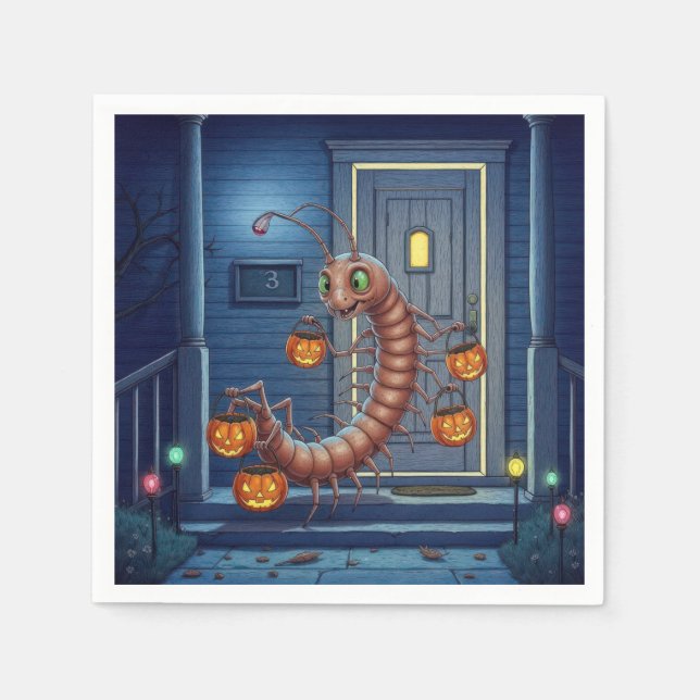 Halloween Centipede Trick or Treater Serviette (Vorderseite)