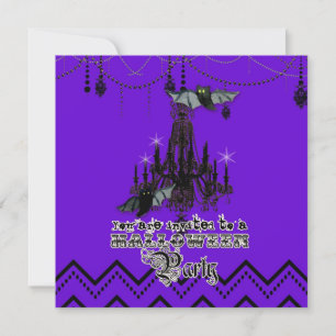Halloween Chandelier Bat Zickzack Zig Zag Einladung
