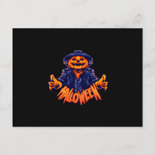 Halloween character jack o lanterror postkarte