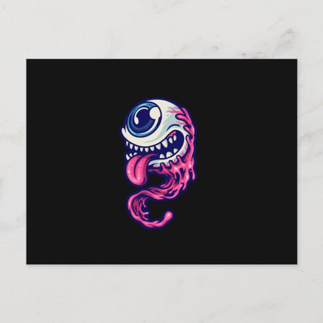 Halloween character one eye postkarte (Vorderseite)